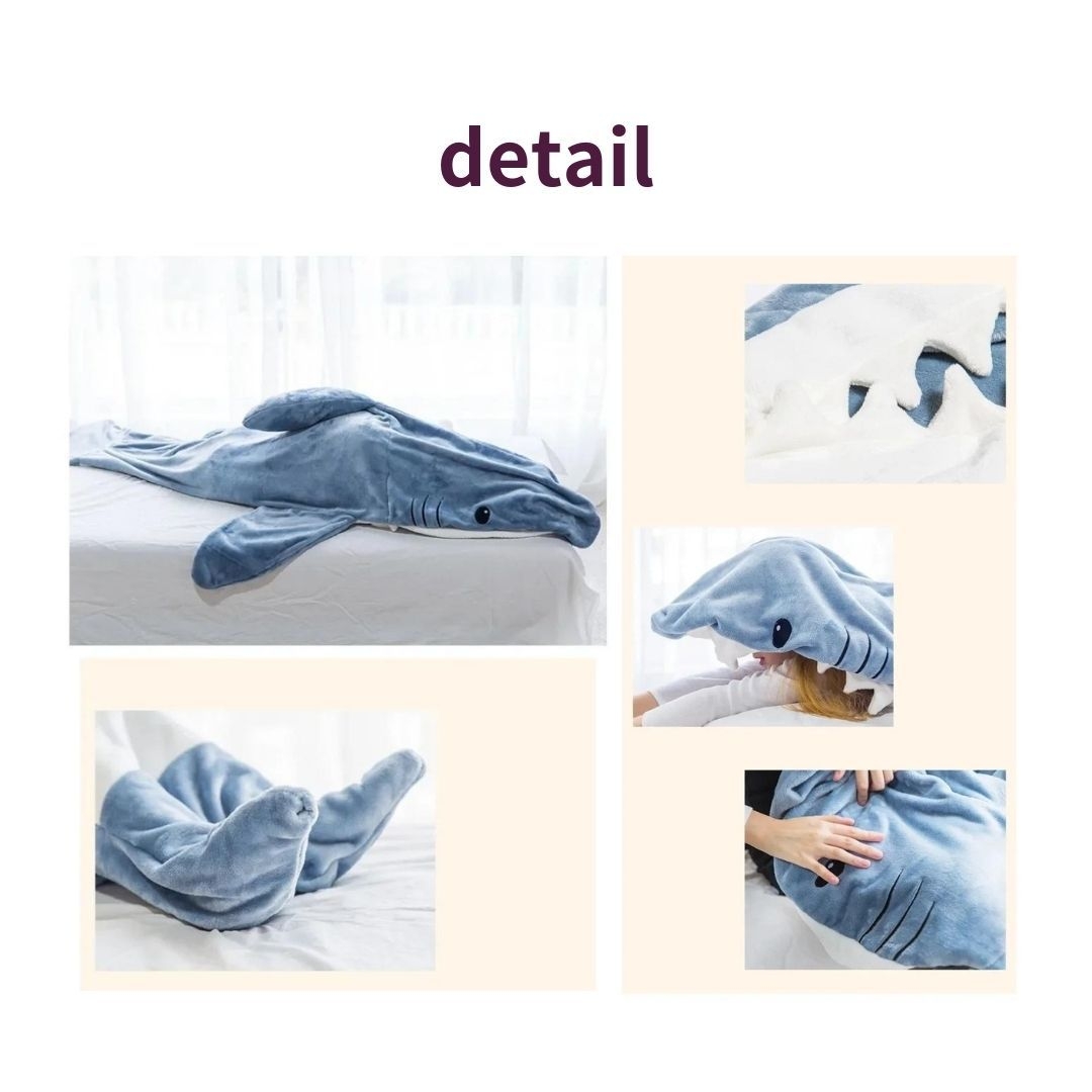 鮫着ぐるみ着る毛布 全身すっぽり寝袋ブランケット