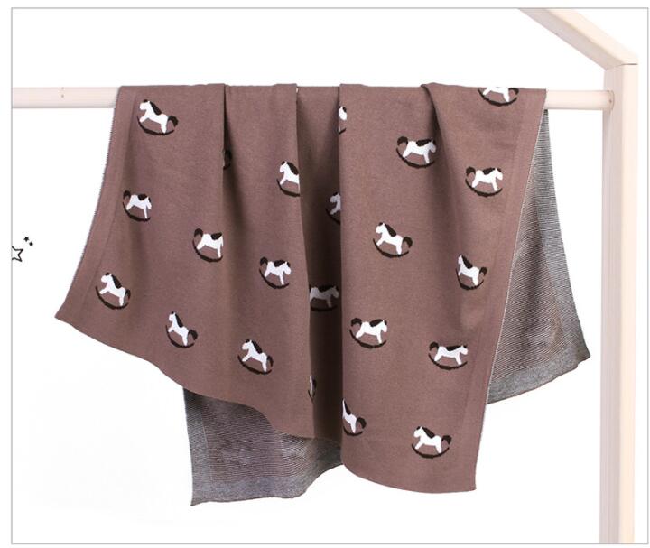 ブランケット かわいい牛柄編み毛布 赤ちゃん子供用ひざ掛け