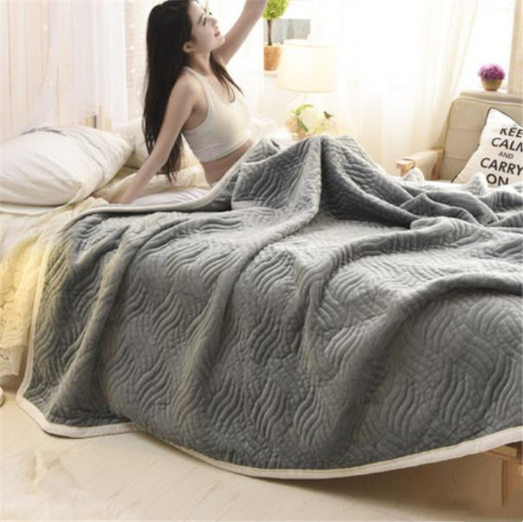 かわいい冷房対策ブランケット 厚手キルト生地 肌触り優しい毛布