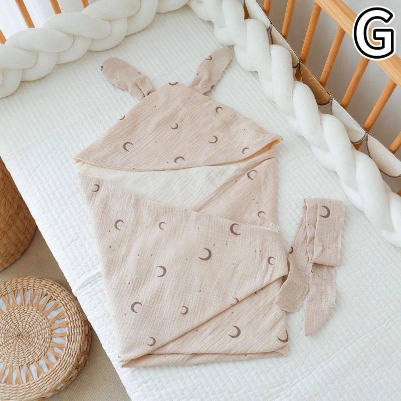 かわいい赤ちゃん用おくるみ薄手綿ガーゼブランケット