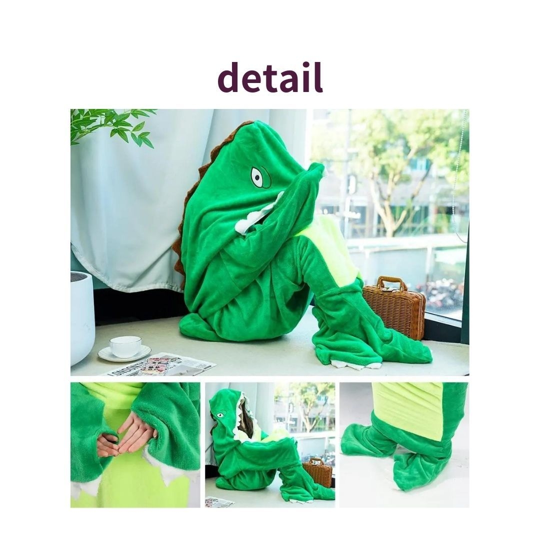 ブランケット 恐竜寝袋 着る毛布 可愛い全身すっぽり暖か着る布団