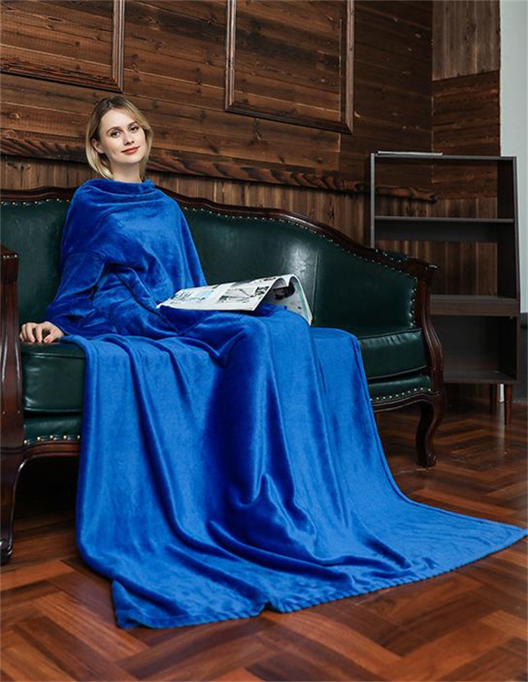 ブランケット 着る毛布 袖付き ロング丈 多機能 暖かい テレビ鑑賞用