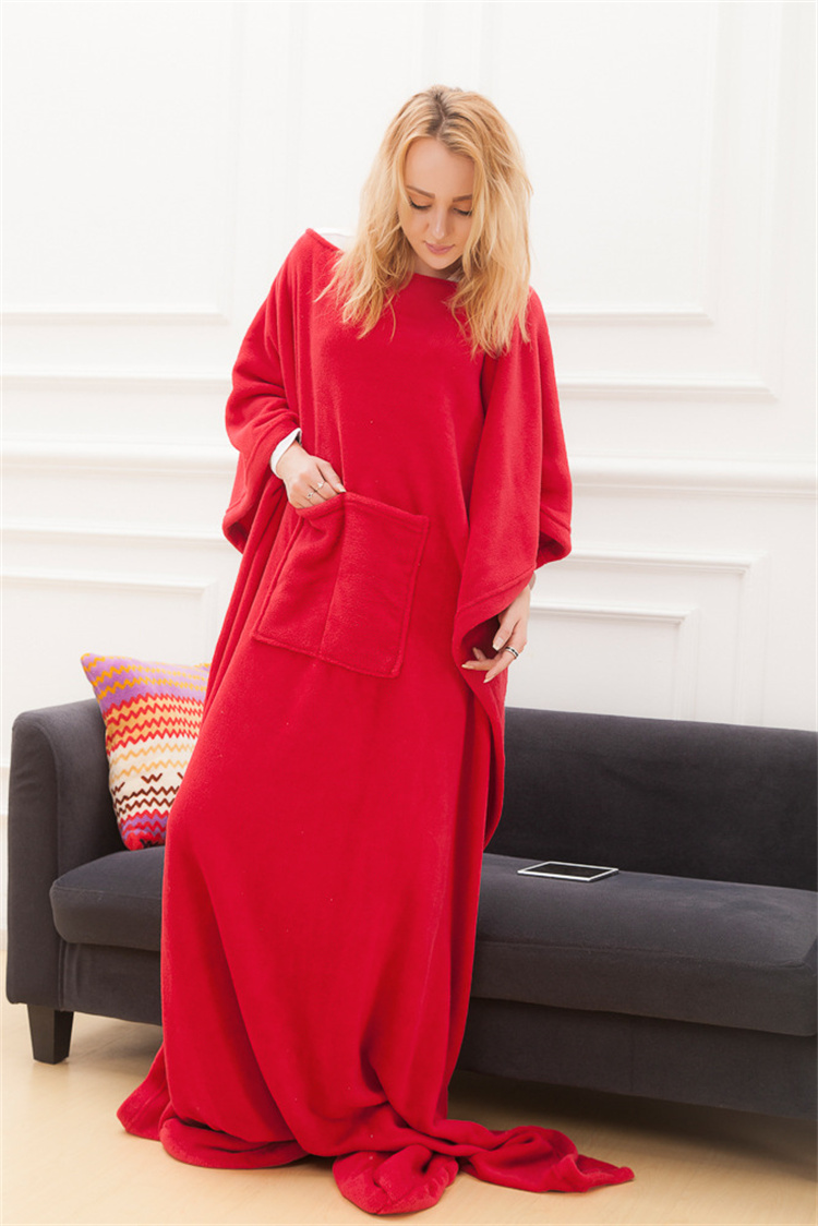 袖付き着る毛布 暖かいフード付きブランケット