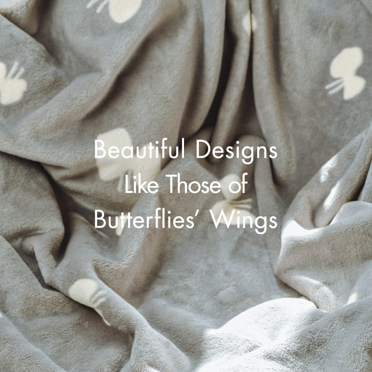 ふんわり蝶々模様の癒しブランケット