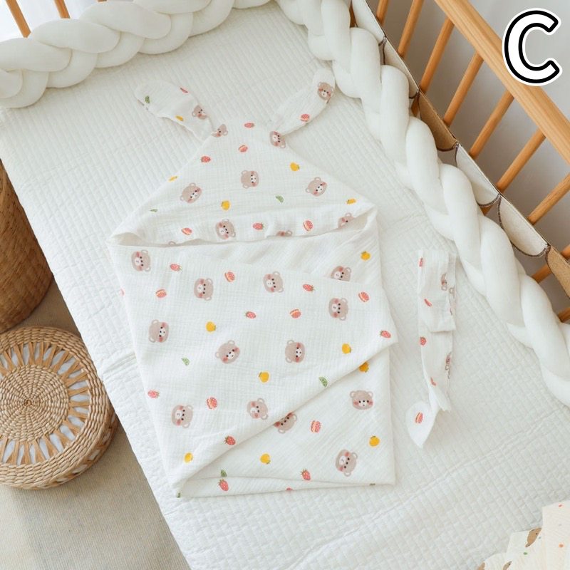 かわいい赤ちゃん用おくるみ薄手綿ガーゼブランケット