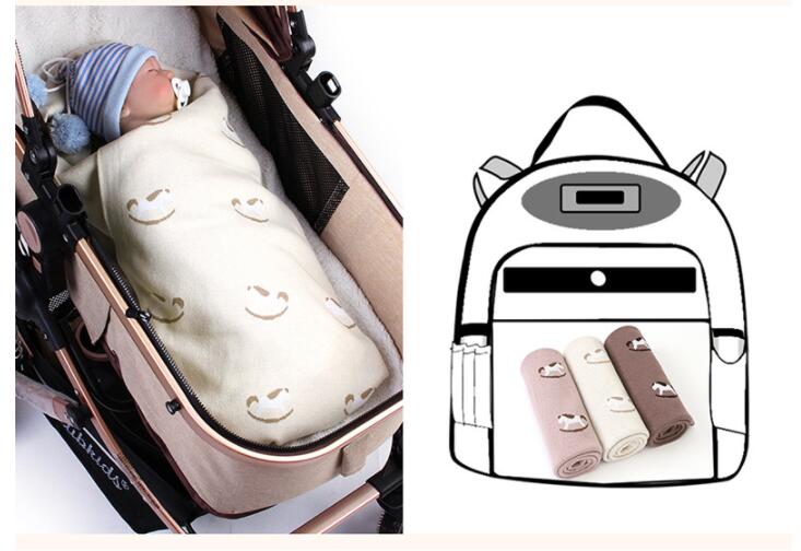 ブランケット かわいい牛柄編み毛布 赤ちゃん子供用ひざ掛け