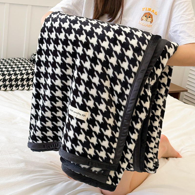 ブランケット 市松模様の暖かいブランケット