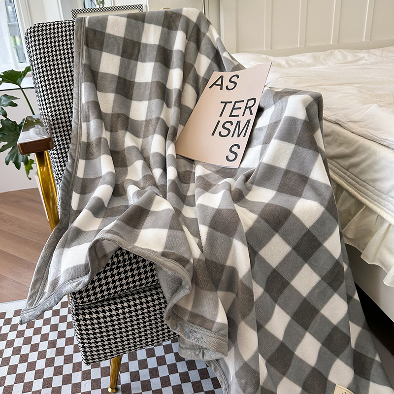 ブランケット 市松模様の暖かいブランケット