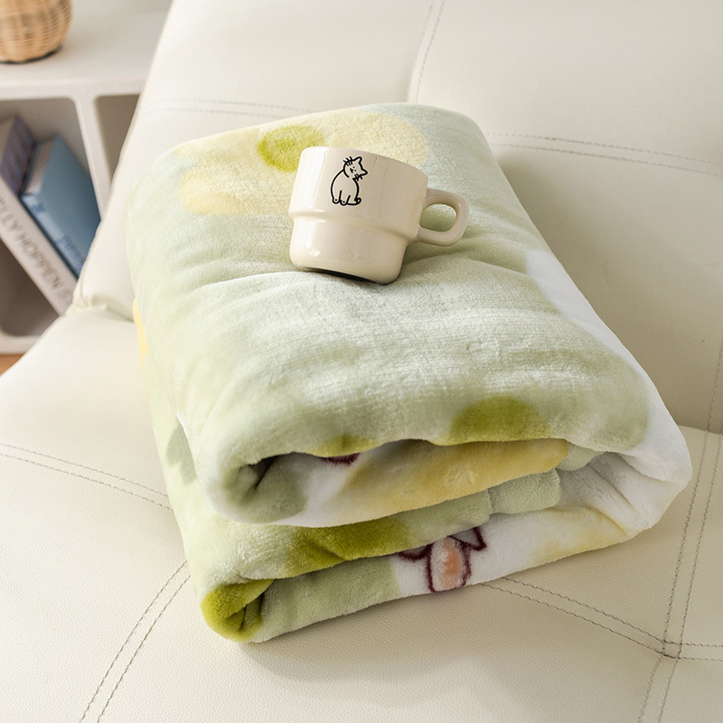 ブランケット 花とうさぎの可愛らしい暖かいふわふわブランケット