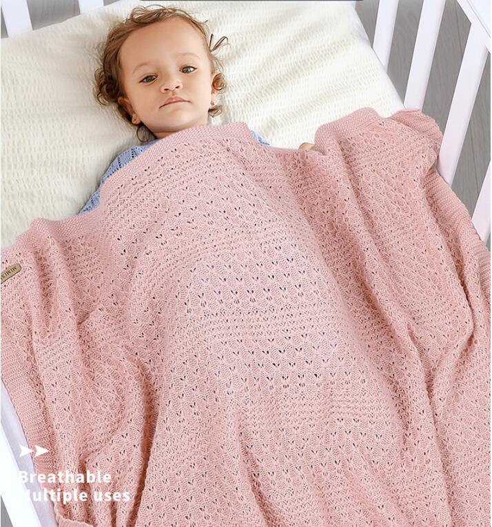 ブランケット かわいい赤ちゃん用編み毛布 子供膝掛け 綿素材