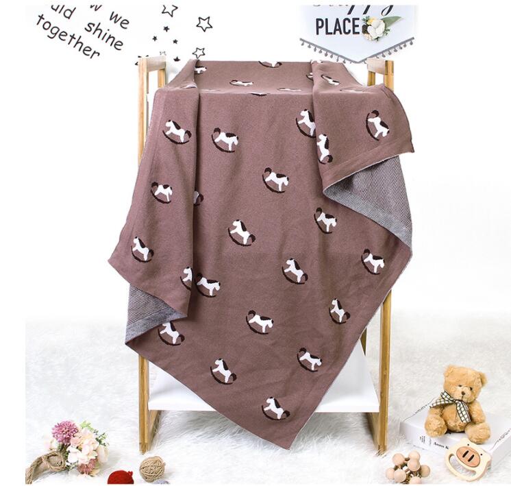 ブランケット かわいい牛柄編み毛布 赤ちゃん子供用ひざ掛け