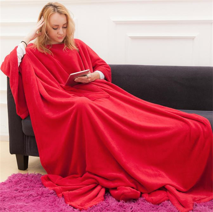 袖付き着る毛布 暖かいフード付きブランケット