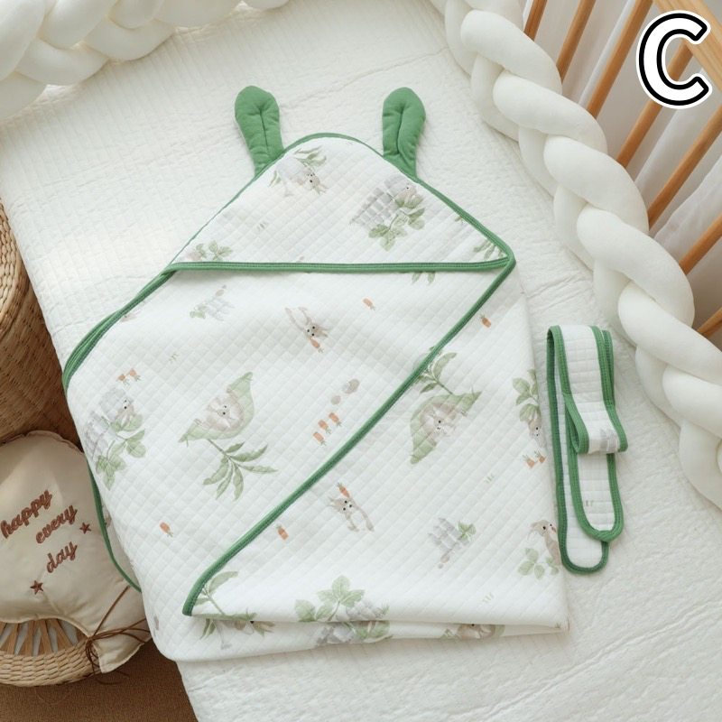 ブランケット かわいい動物柄 赤ちゃん用おくるみ 綿素材 薄手ガーゼ