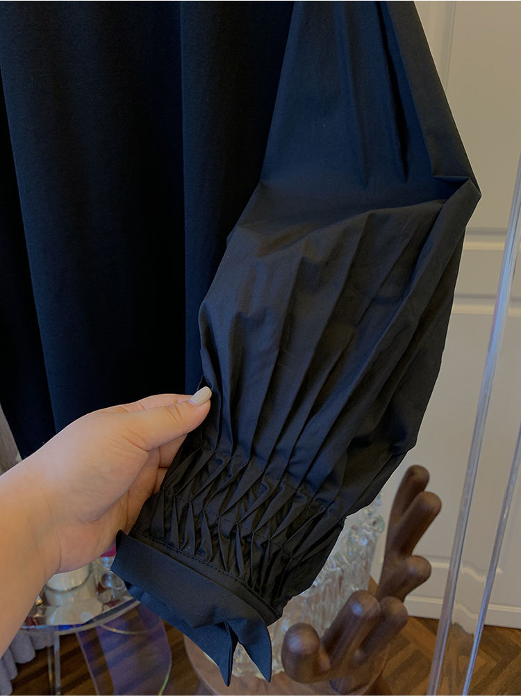 白ブラウス シャツ 長袖 体型カバー おしゃれ 韓国風 レディース