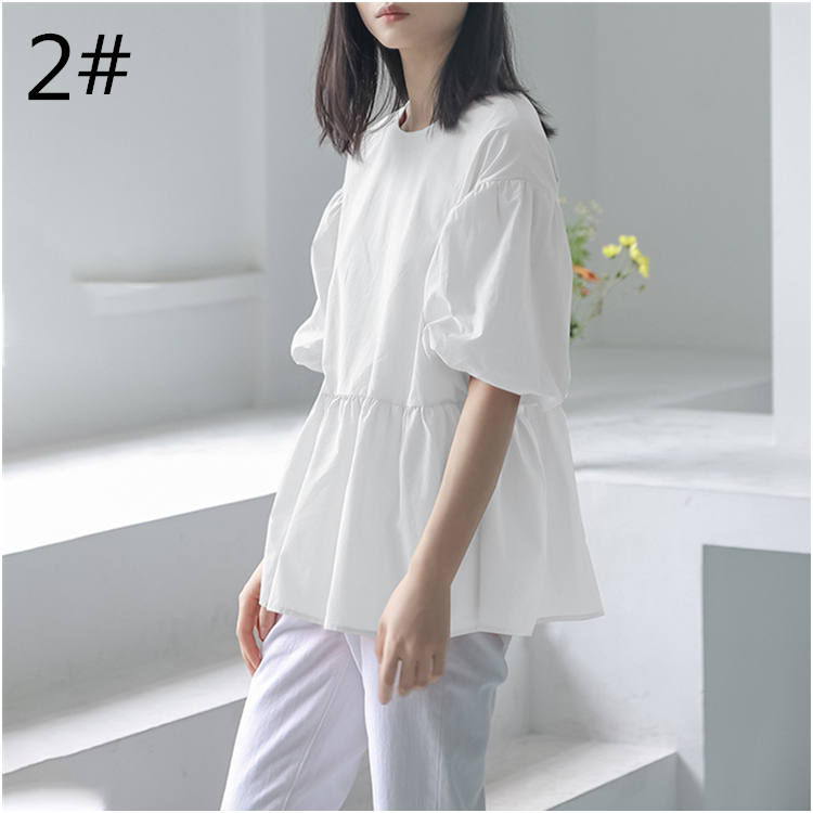 白ブラウス 春夏新作 半袖シャツ 無地ブラウス レディース おしゃれ快適