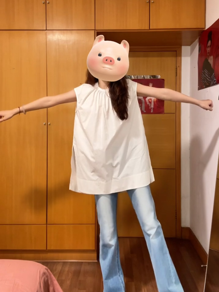 白ブラウス ギャザーネック チュニックブラウス