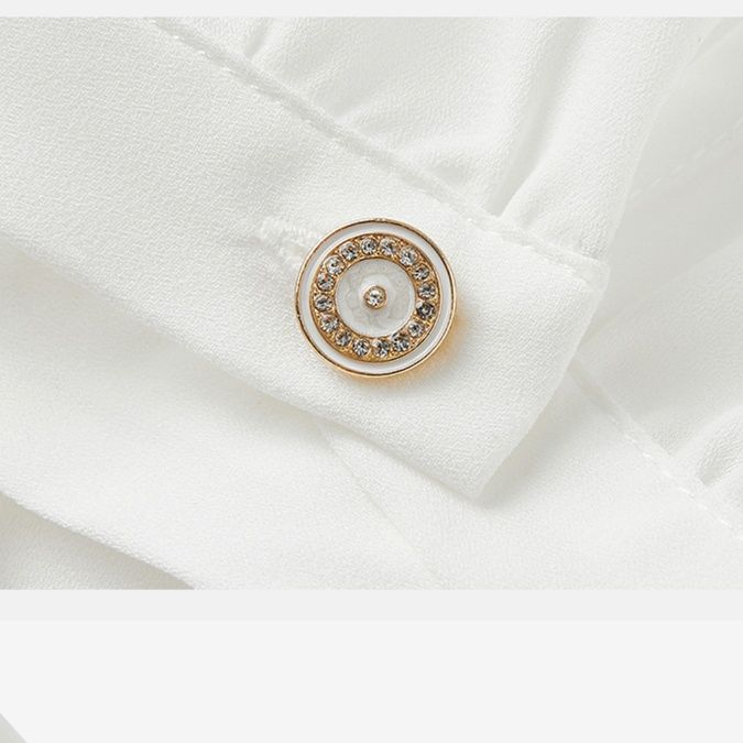 白ブラウス 上品プリーツフリル半袖ブラウス