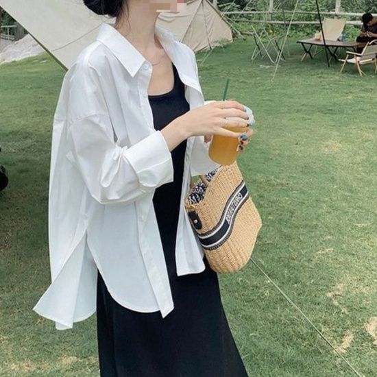 白ブラウス 涼やかシルエットブラウス