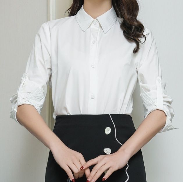 白ブラウス 上品ゆったりロングブラウス