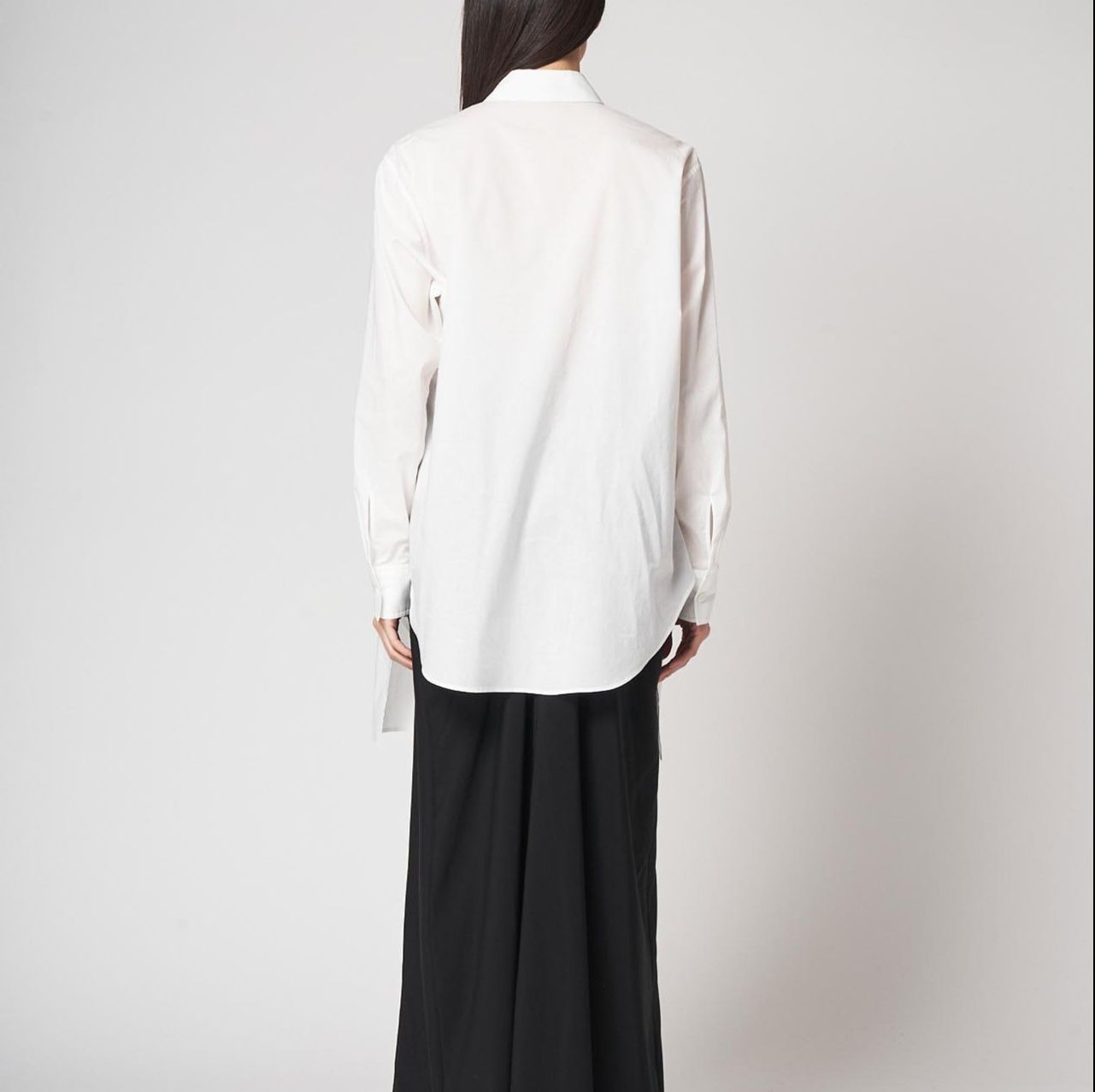 白ブラウス 上質ロングシルエットチュニック