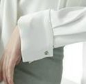 白ブラウス 優雅リボンタイ ブラウス