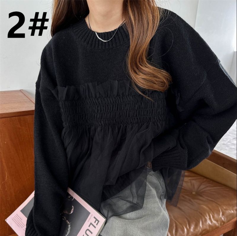 白ブラウス 秋冬新作 重ね着風シャツ 体型カバー 長袖 レディース