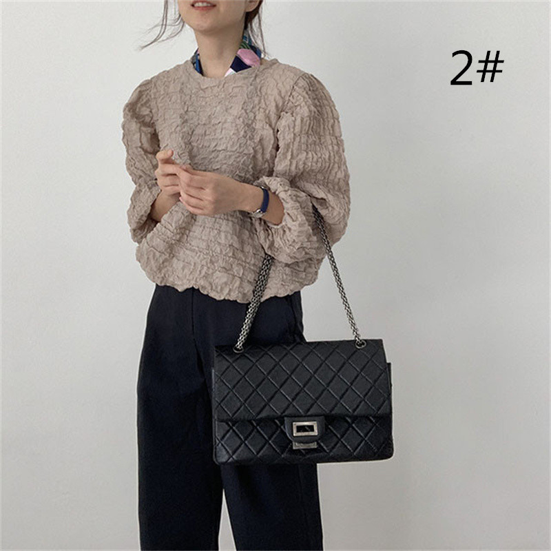 フリル白ブラウス パフスリーブ レディース 韓国風 上品