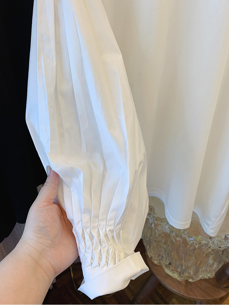 白ブラウス シャツ 長袖 体型カバー おしゃれ 韓国風 レディース