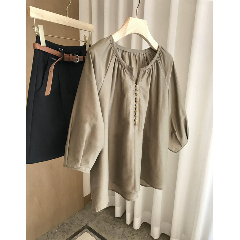 白ブラウス レディース長袖シャツ おしゃれブラウス 2色展開