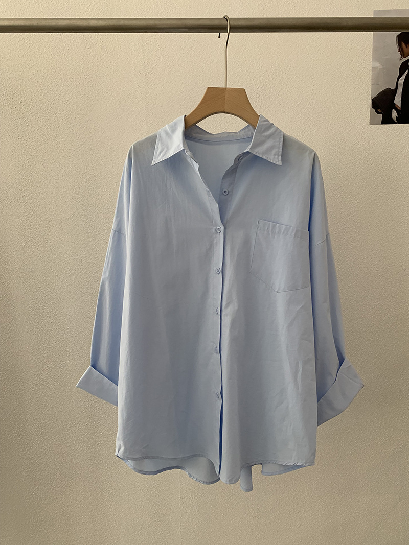 白ブラウス 秋新作 レディース 長袖シャツ ゆったり シルエット 6色展開