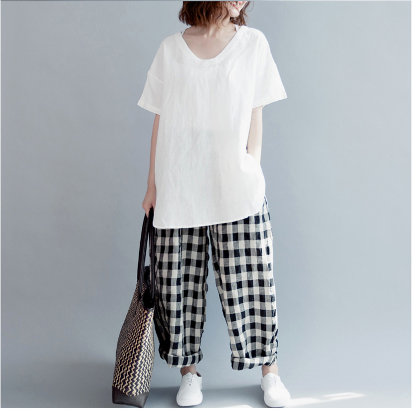 白ブラウス 春夏新作 体型カバー 半袖チュニック 着回し 通勤通学