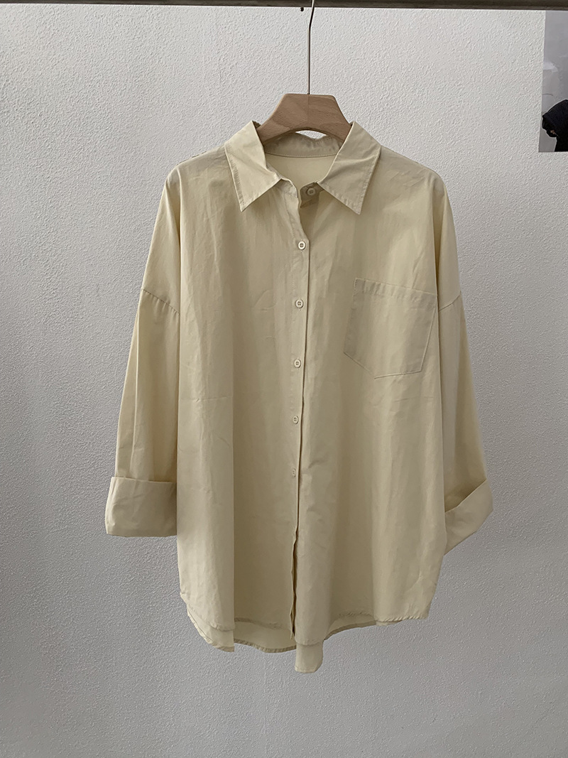 白ブラウス 秋新作 レディース 長袖シャツ ゆったり シルエット 6色展開