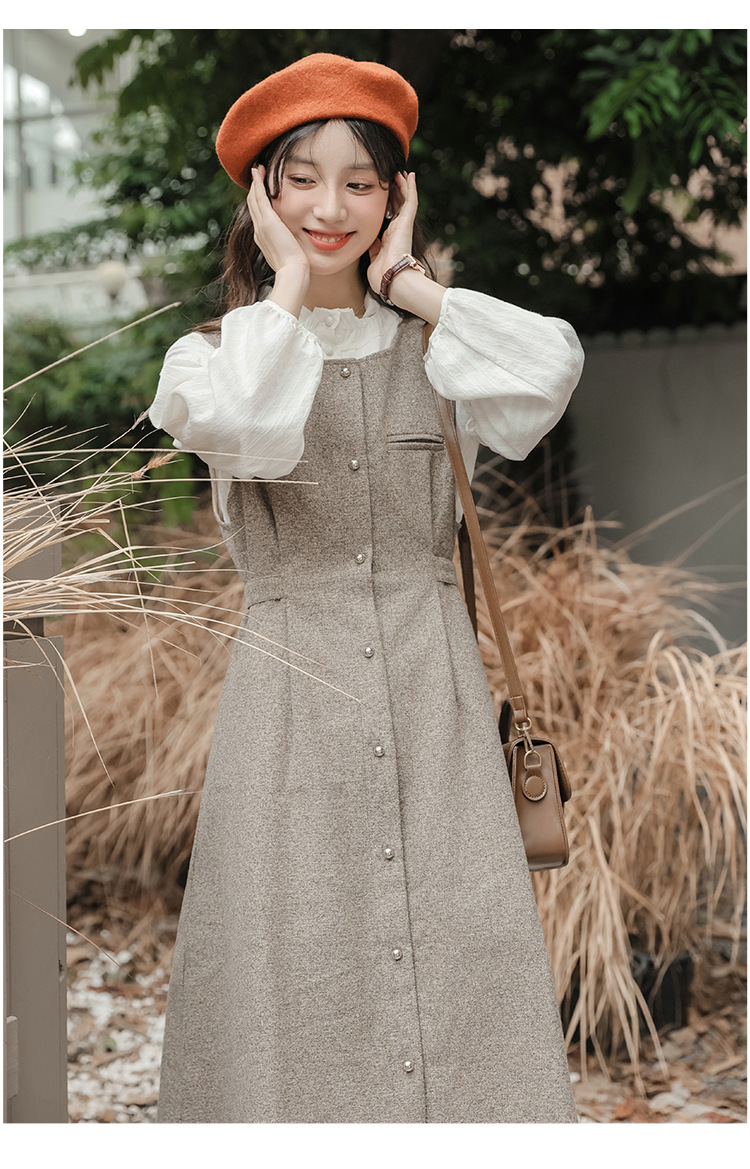 白ブラウス 優美フリル襟スタンドブラウス