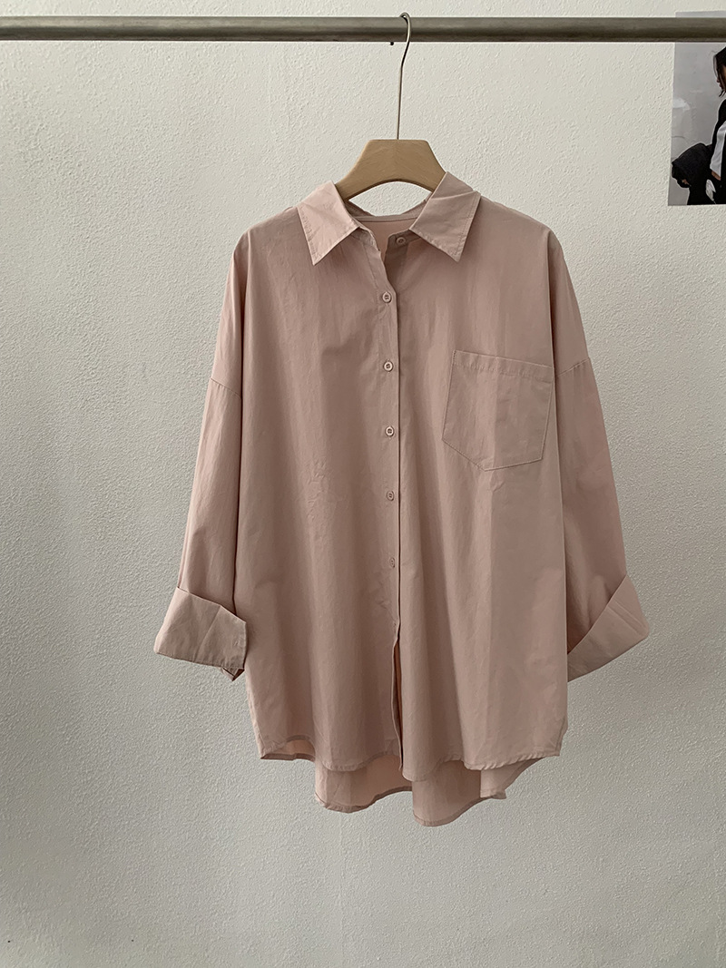 白ブラウス 秋新作 レディース 長袖シャツ ゆったり シルエット 6色展開