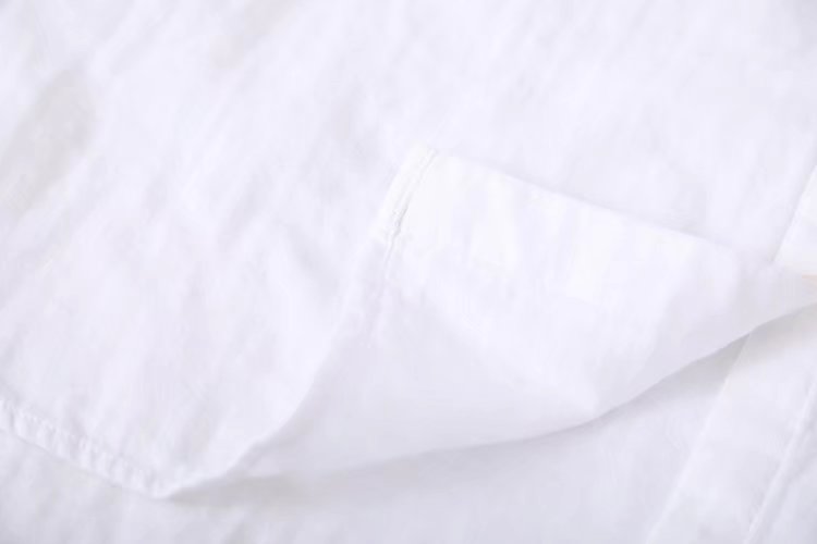白ブラウス スタンドカラーロングチュニック