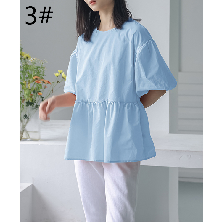 白ブラウス 春夏新作 半袖シャツ 無地ブラウス レディース おしゃれ快適