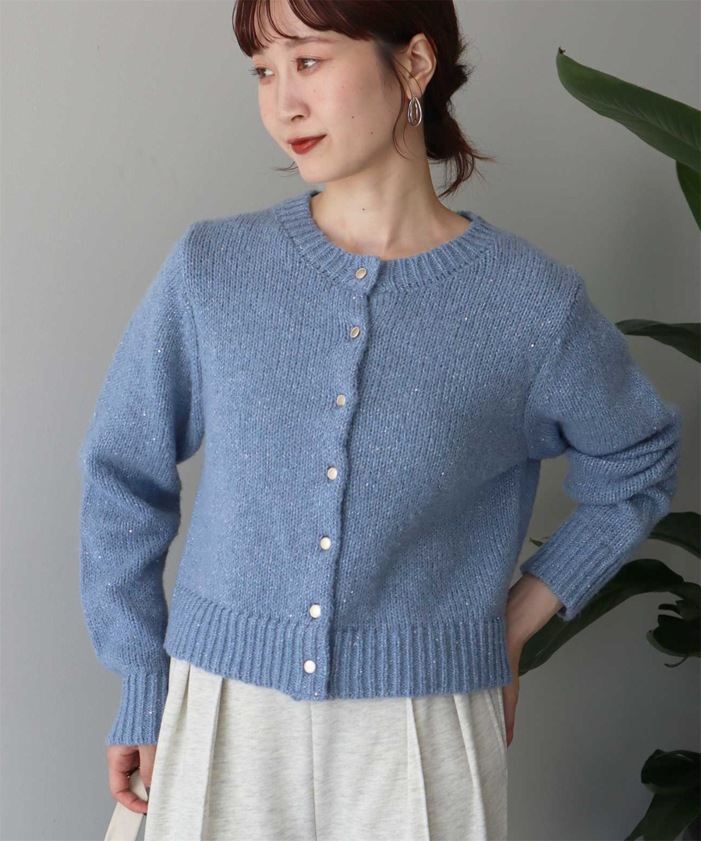 ブルベ夏/ブルベ冬服　スクエアネックニットアンサンブルセット