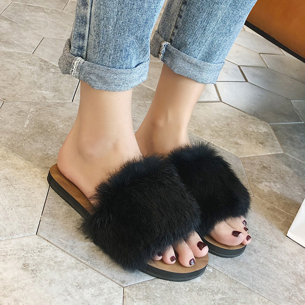 イエベ服　ファーサンダル レディース ぺたんこ シューズ サンダル（イエベ春向け・イエベ秋向け）