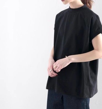 Tシャツ　洗練モックネックラグランスリーブ（ブルベ夏・ブルベ冬）
