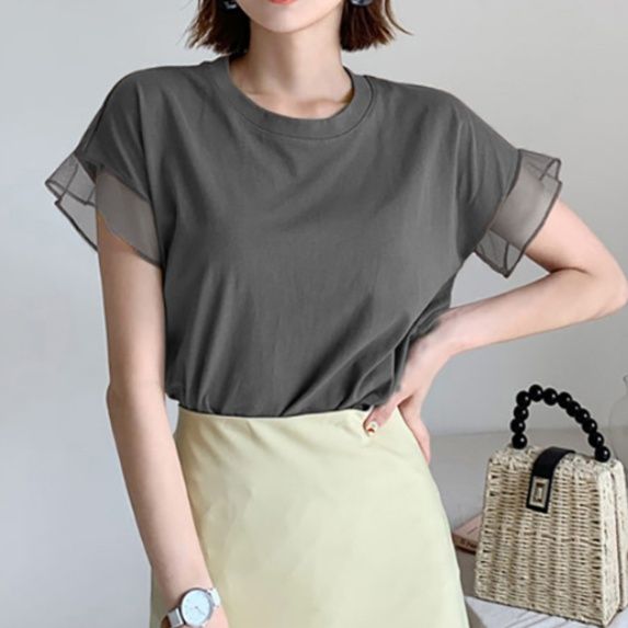Tシャツ　透かし袖クラシカルTシャツ（ブルベ夏向け・ブルベ冬向け）