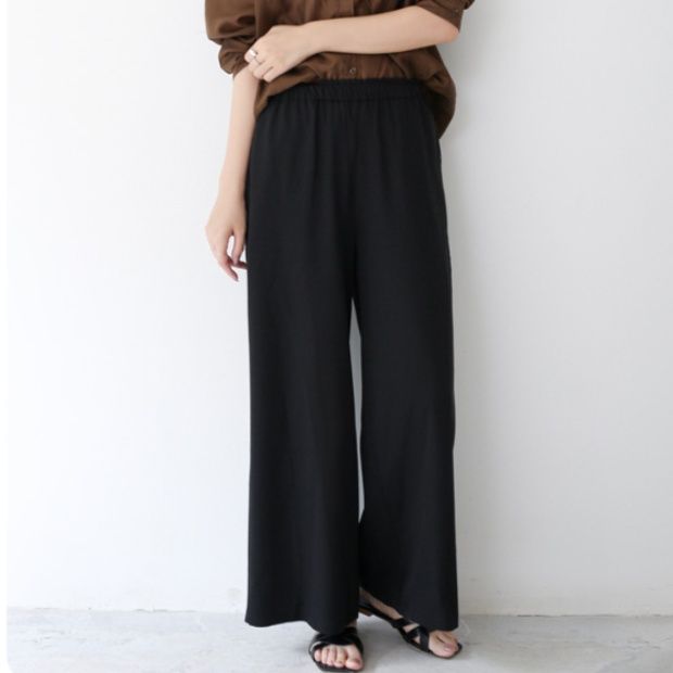 パンツ　ゆったり快適ウエストゴムワイドパンツ（イエベ春向け・イエベ秋向け）