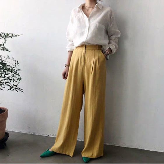 シャツ　上質リネン風合いシャツ（ブルベ夏向け・ブルベ冬向け）