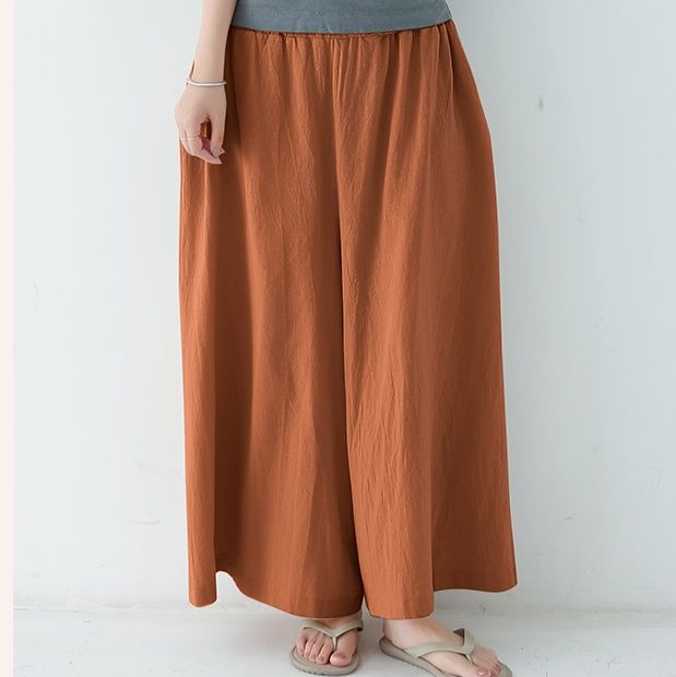 パンツ　ゆったり優雅な麻混フレアパンツ（ブルベ夏向け・ブルベ冬向け）