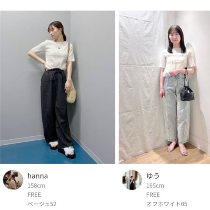 Tシャツ　立体模様のシャーリングトップス（ブルベ夏向け・ブルベ冬向け）