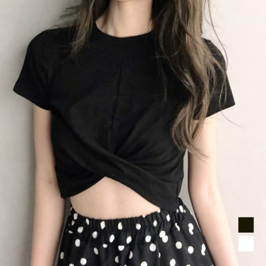 ブルベファ服　クロスデザイン ショート丈Tシャツ（ブルベ夏向け・ブルベ冬向け）