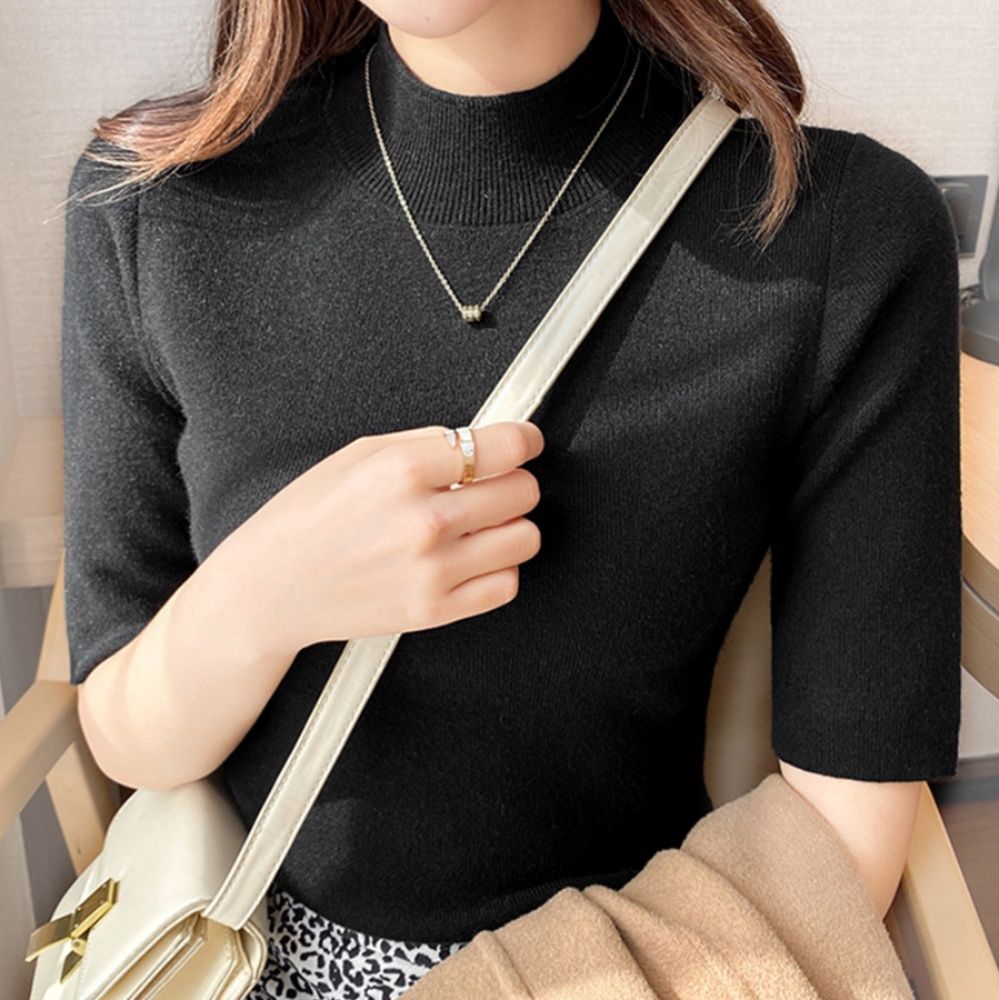 イエベ服　モックネック 五分袖 サマーニット（イエベ春向け・イエベ秋向け）