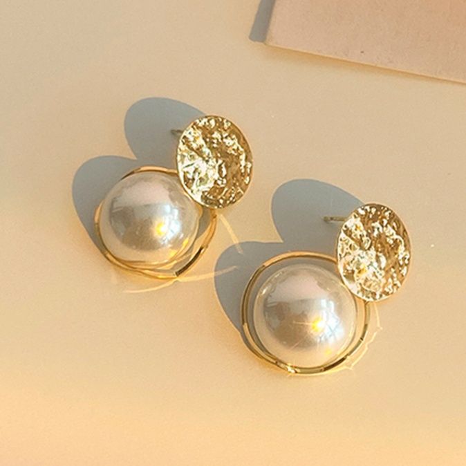 イエベ映え　高級感 揺れる パール×ゴールド アクセサリー ピアス（イエベ春向け）