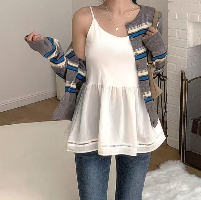 ブルベ服　ボーダー柄ニットカーディガン（ブルベ夏向け・ブルベ冬向け）