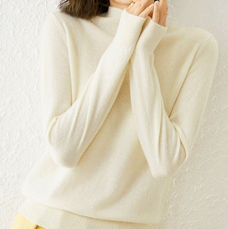 ブルベ服　プチハイネック ニット トップス（ブルベ夏向け・ブルベ冬向け）