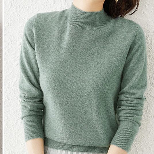 ブルベ服　プチハイネック ニット トップス（ブルベ夏向け・ブルベ冬向け）